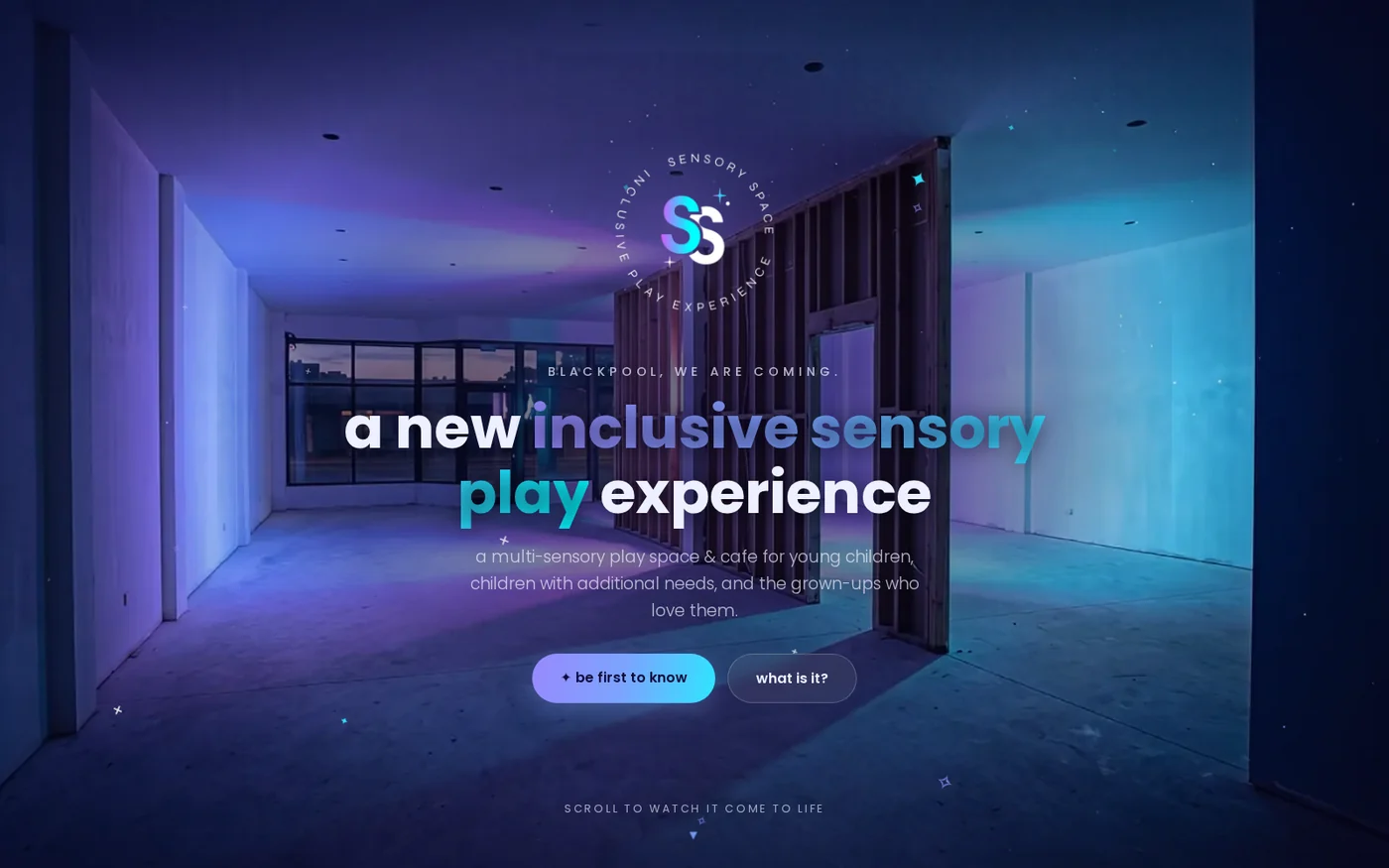 The Sensory Space Blackpool website built by Mensia &mdash; an immersive 3D walkthrough of the play centre